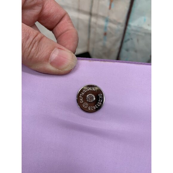 Milano Lilac Satin Evening Clutch Purse W/ Bow Detail & Rope Strap - Picture 9 of 12